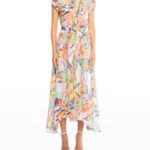 NWOT Robert Graham Vivienne Short-Sleeve Belted Shirt Dress